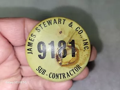 Vintage James Stewart & Co. Inc. Grain Elevator Employee Badge Maryland • $19.99