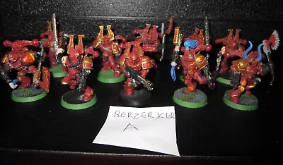 40K Chaos Space Marines Khorne Berzerkers Squad A Painted • $60