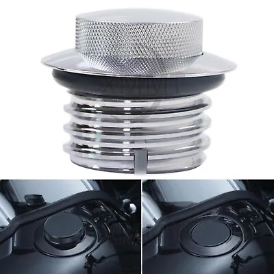 US Chrome Flush Mount Pop-Up Gas Cap For Harley Dyna Street Bob FXDB 2007-2017 • $11.98