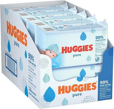 Huggies Pure Baby Wipes Jumbo Pack Of 10 X 72 Wet Wipes Sensitive To Baby Skin • £14.49