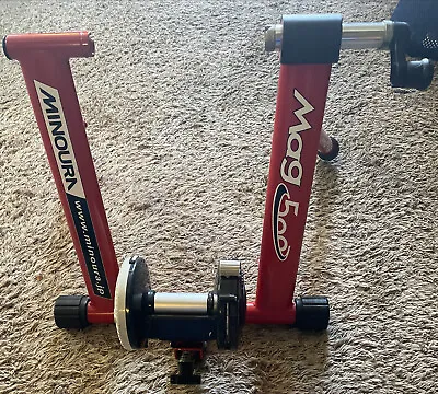 Minoura Mag 500 Foldable Stationary Bike Trainer Red Good Condition • $35.99