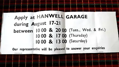 LONDON TRANSPORT 1971 BUS POSTER: APPLY AT HANWELL GARAGE 771-2781P-90/3 Chgs. • £24.99