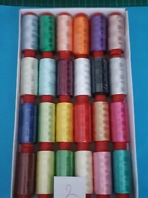 24 X Spools Of Embroidery Machine Thread For Janome Pfaff Singer Brother  Box 2 • £10.99