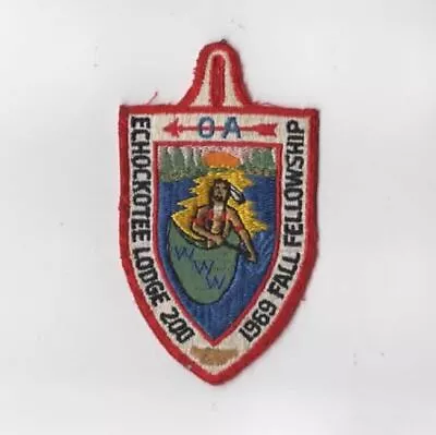 OA Echockotee Lodge 200 1969 Fall Fellowship RED Bdr.  Jacksonville FL (SEWN) [ • $9.95