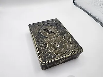 Vintage Silver Card Case In Great Detail With Moving Lizard Clock • $199.99