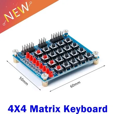 4x4 Matrix Array Keyboard 16 Key Switch Keypad 8 LED 4 Button For Arduino • $3.58