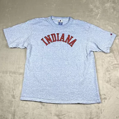 Vintage 80s Champion Indiana University IU Hoosiers T Shirt Mens XL Blue College • $27.99