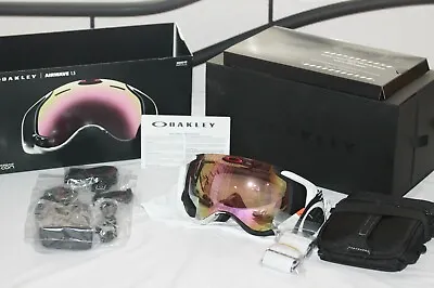 Oakley AIRWAVE 1.5 SKI GOGGLES OO7049 59-451J White W/ VR50 Pink Iridium WI-FI • $120.27