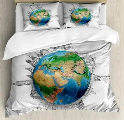 Earth Duvet Cover Set Twin Queen King Sizes With Pillow Shams • £86.73