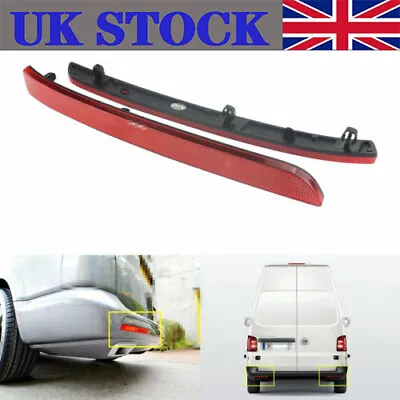 For VW T5 T6 Transporter 2012-16 Red Lens Rear Bumper Reflector Light Lamp Kit • £9.89