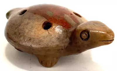 Turtle Tortoise Ocarina Flute-4 Hole-Painted Fish-Hand Made-4.5  Long-Vtg • $50