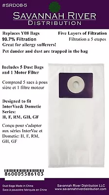 Savannah River Replacement Dust Bags For Intervac & Dometic Model Y08-5 Dust Bag • $10.99