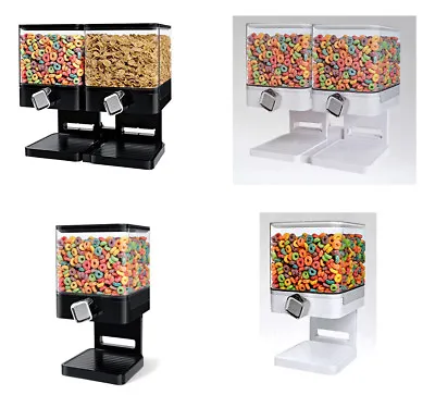 Double/Single Cereal Dispenser Dry Food Container Machine/Storage Holds 19 Ounce • £16.99