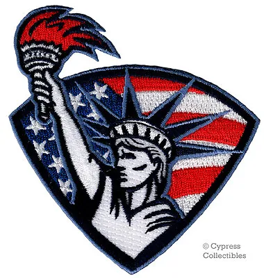 STATUE OF LIBERTY Iron-on PATCH Embroidered PATRIOTIC USA AMERICAN FLAG EMBLEM • $5.99