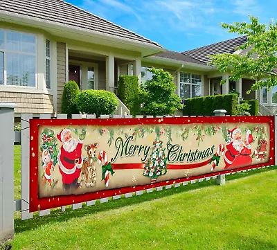 Vintage Christmas Decorations Outdoor Yard SignVintage Style Merry Christmas Ba • $14.12