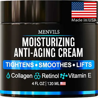 Mens Face Moisturizer Cream - Anti Aging & Wrinkle For Men With Collagen Retino • $33.91