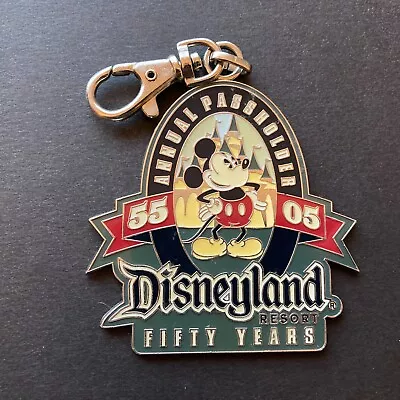 DLR Passholder Exclusive - Lanyard Medal - Fifty Years Mickey Disney Pin 38502 • $11.25