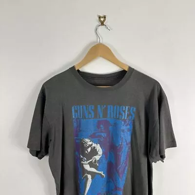 Men’s VTG Guns N Roses 1991 Use Your Illusion II Rock Graphic Grey Large T-Shirt • £150