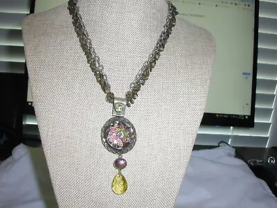 Fabulous~ Akr- Amy Kahn Russell Sterling Brass Gemstone Necklace W/ Iridescence! • $390.09