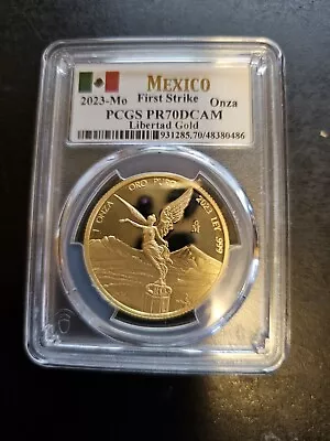 Mexico Gold Libertad: Stunning New First Strike PF 70 DCAM 1 Oz .999 Gold • $3000