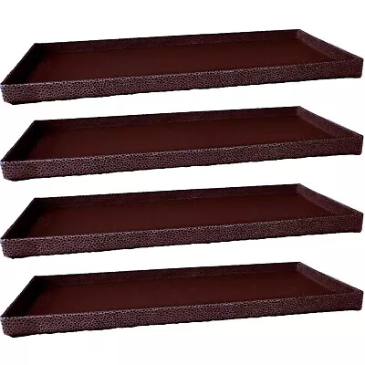 Lot Of 4 Martha Stewart Home Office Stack + Fit  Shagreen Tray Brown 13266 • $39.99