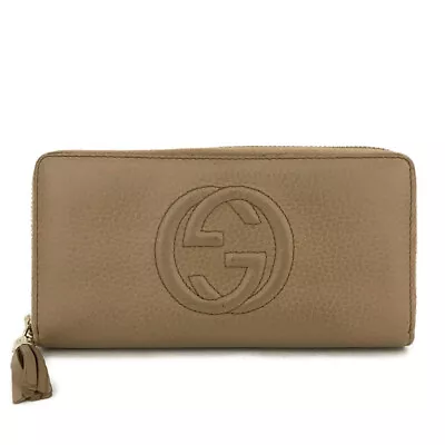 GUCCI Interlocking G Tassel Leather Zip Around Long Wallet/1Y0058 • $58