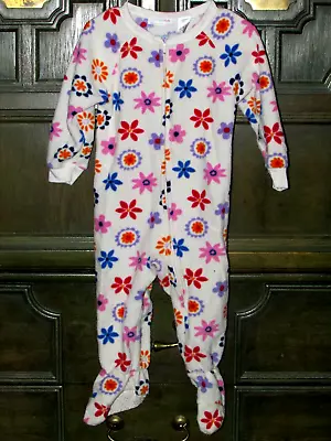 WONDER KIDS FOOTED PAJAMAS Soft One Piece Multi Colored Flowers  2T (100) • $11