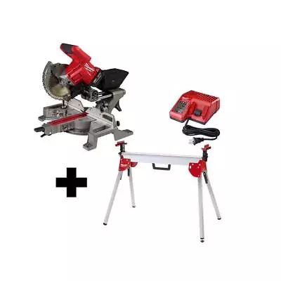 MilwaukeeSliding Compound Miter Saw Kit W/ Stand+Battery Dual Bevel 18V Li-Ion • $890.91