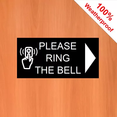 $4.23 • Buy Large Please Ring Bell Sticker With Or Without Arrow 3 X6  Doorbell Vinyl Sign