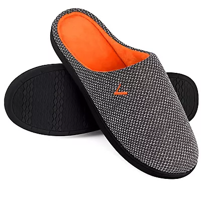 Mens Cozy Memory Foam Slippers Slip On Indoor Oudoor Bedroom House Shoes US Size • $21.99