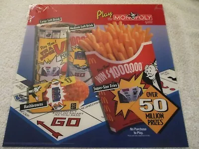 Mcdonalds Promo Display 1995 Play The Monopoly Game Plastic Promo • $9.99