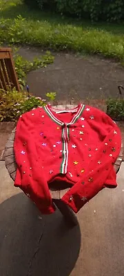 Vintage Michael Simon New York Red Christmas  Sweater/Jacket Size - Small • $6