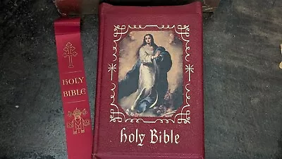 Holy Bible The Holy Angels Edition The Catholic Press 1950s Red Vintage Antique • $49