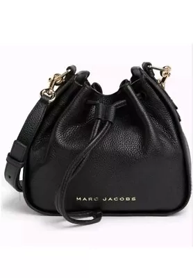 Marc Jacobs H606l01sp22 Black Leather With Gold Hardware Womens Mini Bucket Bag • $125