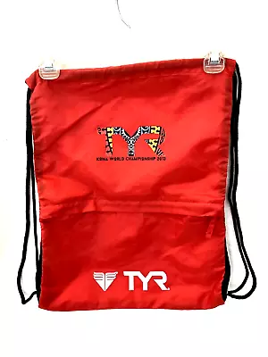 TYR Ironman Triathlon Kona World Champ. 2013 Adult Red Drawstring Backpack 17x13 • $19.88