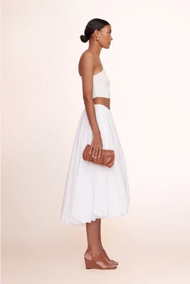 $125 • Buy Staud Ruched Bean Bag Tan Clutch