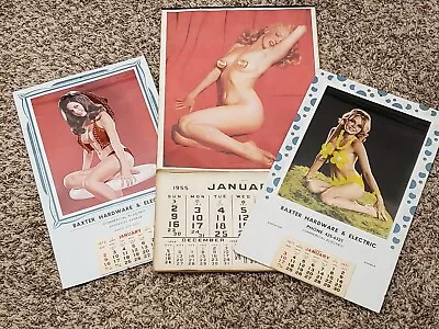 Beautiful Nude Women Vintage Calendars Marilyn Monroe 1955; Lift Up 1971 & 1972 • £173.48