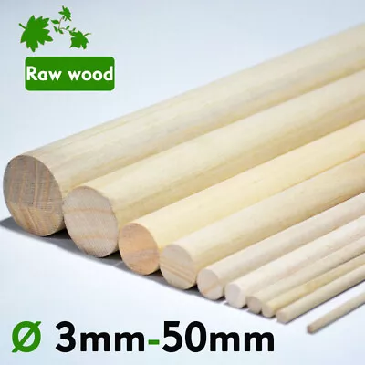 Round Wooden Wood Craft Sticks Dowl Stems For Kids Model Making DIY Dowel New • £1.67