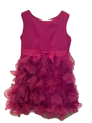 Neiman Marcus X Target Girls Marchesa Fuchsia Silk Poly Tulle Petals Dress M 7/8 • $19.50