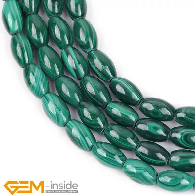 Natural Green Malachite Gemstone Olivary Rice Loose Beads Jewelry Making 15  AU • $66.25