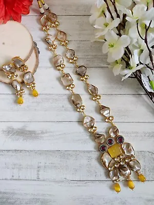 $55 • Buy Indian Imitation Jewelry,Indian Traditional Long Necklace Set, Indian Bridal Set