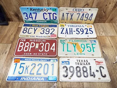 JUNK YARD VTG Lot Of 8- STATES License Plates -MAN CAVE CRAFTS • $15.50