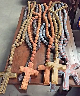 $49.78 • Buy MEXICAN CLAY - Medium ROSARY CROSS & BEADS  ***FREE FREIGHT***