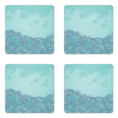 $19.99 • Buy Ambesonne Anchor Coaster Set Of 4 Square Hardboard Gloss Coasters