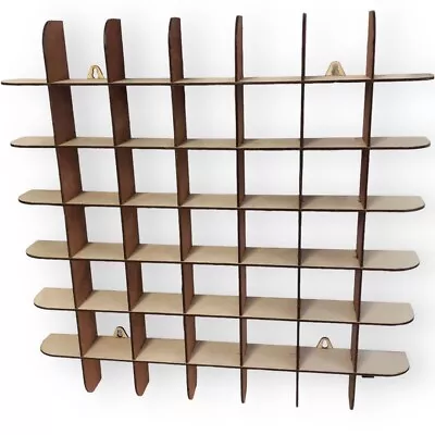 Wooden Display Wall Cabinet. Collectables/crystal Storage Display Shelves Unit. • £19.99