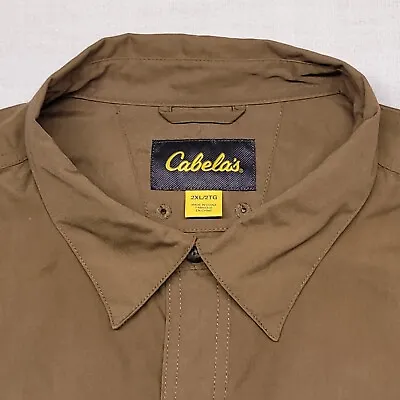 Cabelas Brown Shirt Size 2XL Short Sleeve Button Up Outdoors • $10