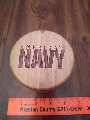 Bamboo Swivel Top Trinket Box- America's Navy- Totally Bamboo (22-2264) • $2.99