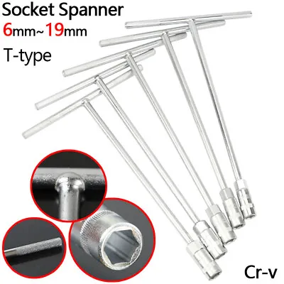 T-Bar Socket Spanner 3-Way Nut Driver Hex Socket Wrench Nut Spinner Set 6mm~19mm • $12.10