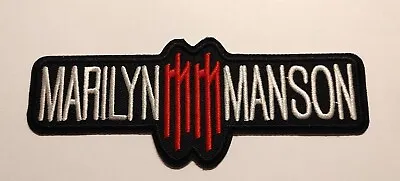 Marilyn Manson (band) Shaped Embroidered Patch Iron-On Sew-On US Shipping • $3.49