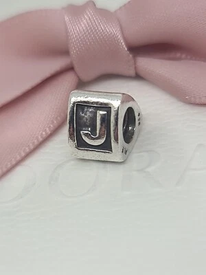 $35 • Buy Authentic Pandora Block Letter J Initial Silver Alphabet Charm 790323J